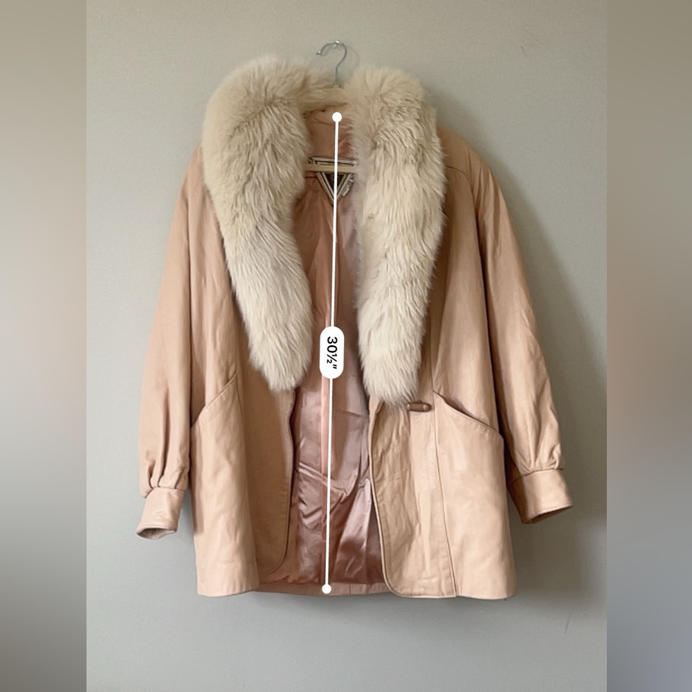 Marvin Richards | Women’s Pink Leather Jacket With Fur Collar